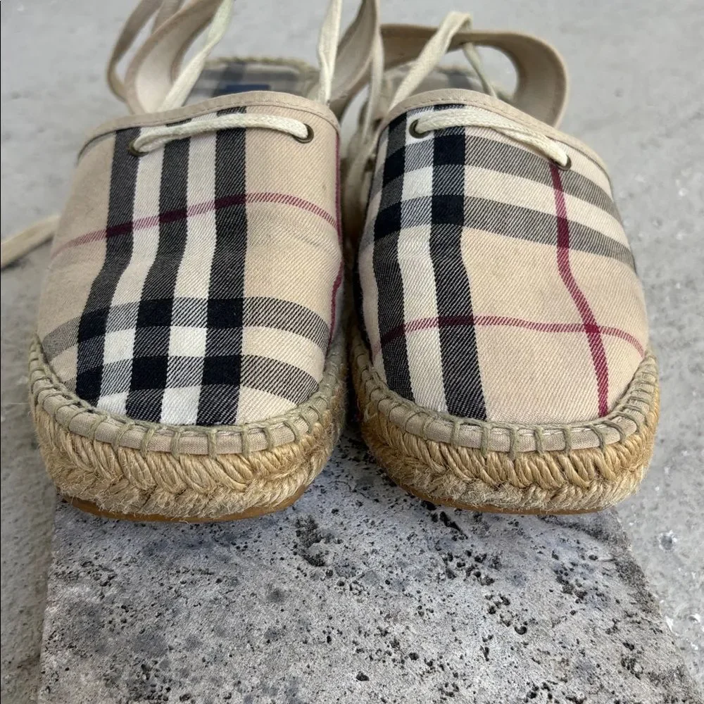 Burberry nova check canvas wedge espadrilles